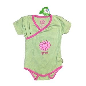 NWT Life is Good Baby Short Sleeve Bodysuit Grow Green Pink 18-24 Months